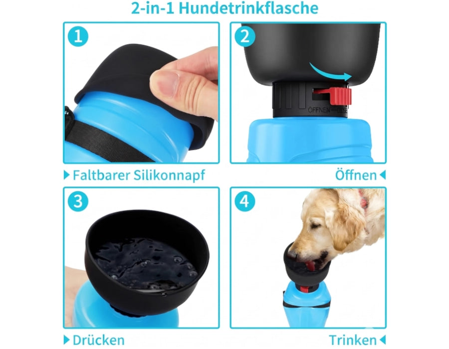 2-in-1 Hundetrinkflasche